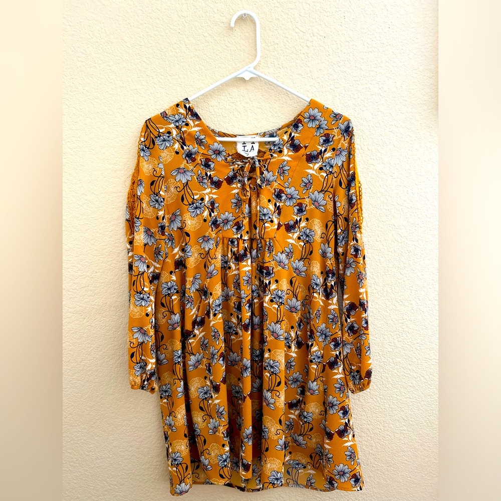 PPLA A-Line Skater dress size XS Golden Floral